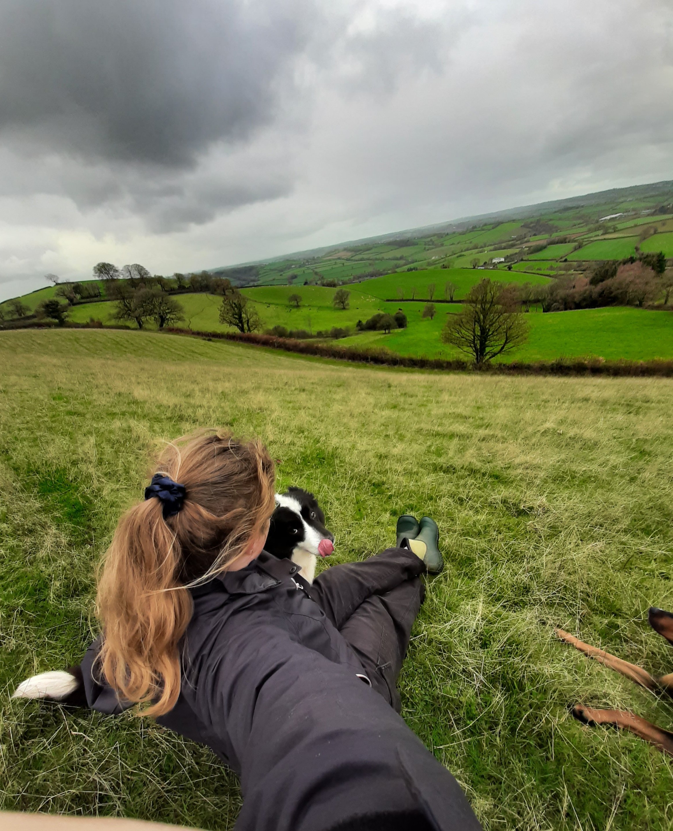 Zoe sat with Hoggle at Raddon top